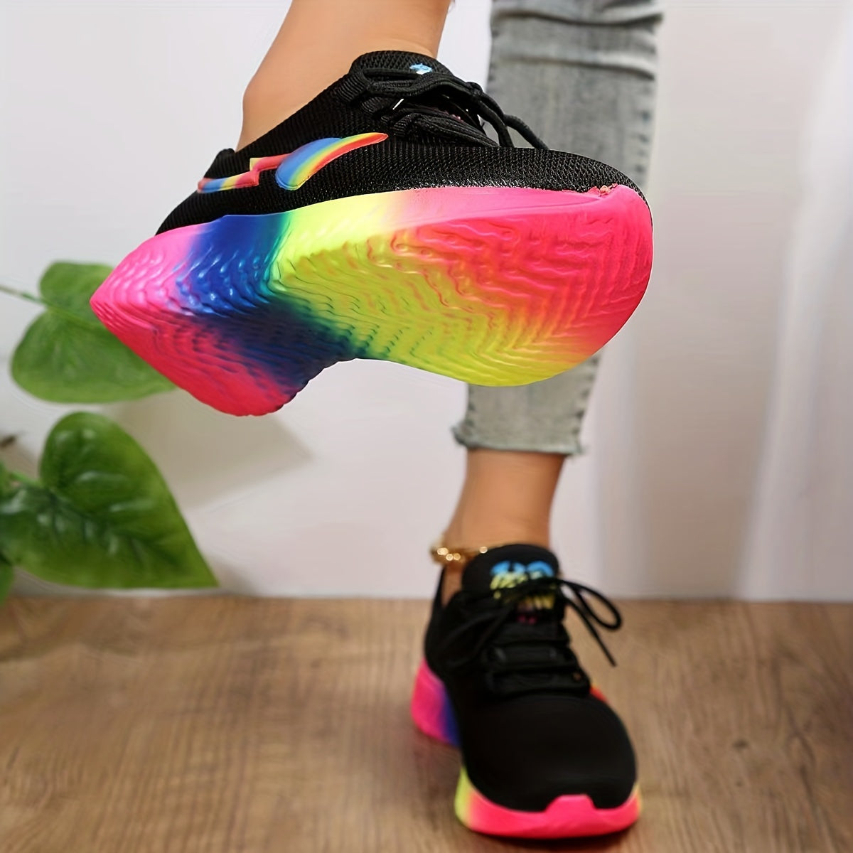 LGBT Pride Month Women's Sports Shoes Lace Up Running Sneakers