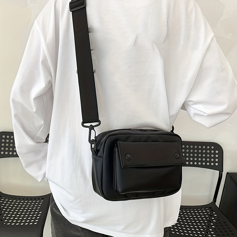 Men's Messenger Bag Solid Versatile Men's Bag Sports Diagonal Crossbody Bag