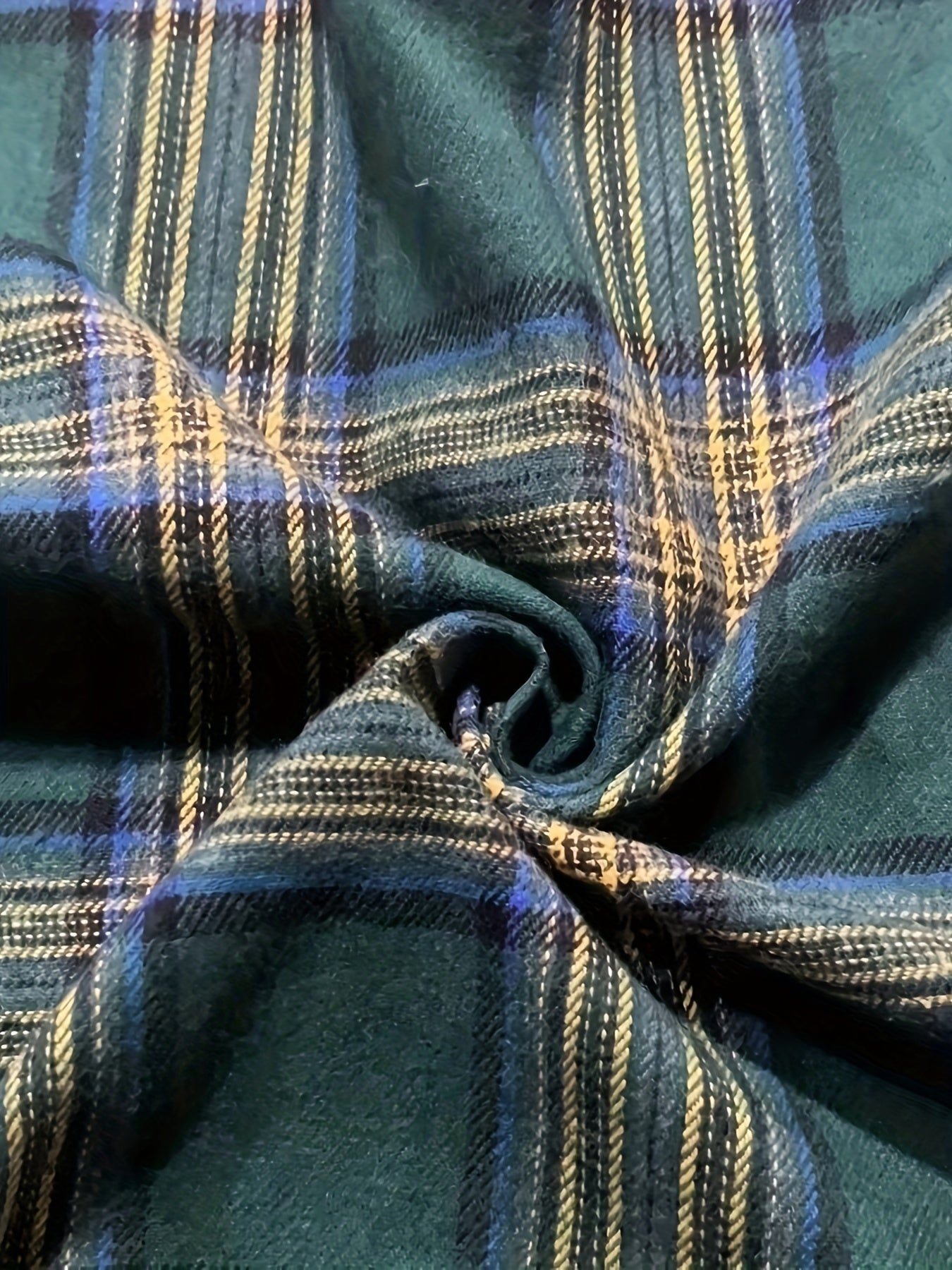  Plaid Roll Up Sleeve Tunic Shirt Top