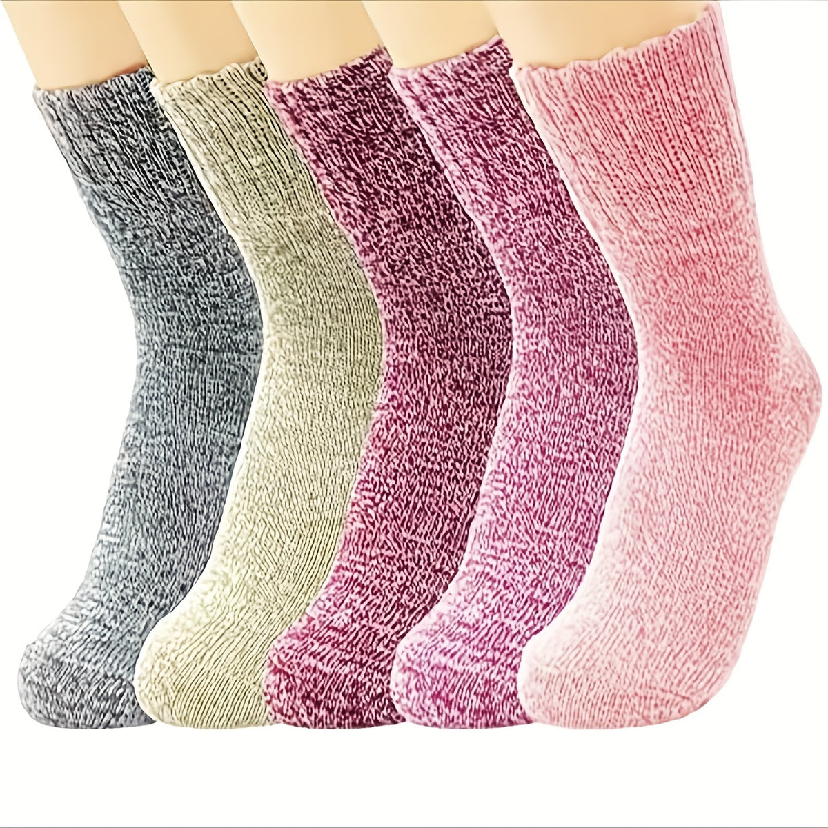 5 Pairs Thick Socks Soft Casual Sports Socks