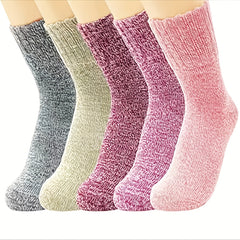 5 Pairs Thick Socks Soft Casual Sports Socks