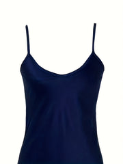 Satin Slip Lounge Dress Spaghetti Strap Home Dress Women's Loungewear