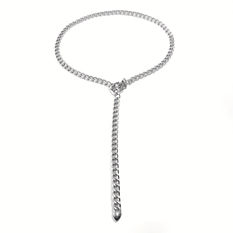 Punk Waist Chain Metal Tassel Dress Girdle For Women