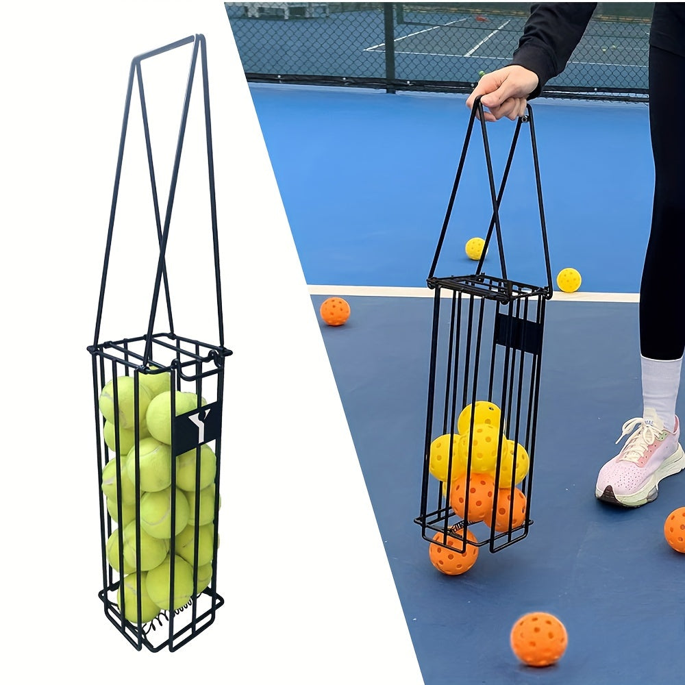 Portable Pickleball & Tennis Ball Collector Basket Carrier