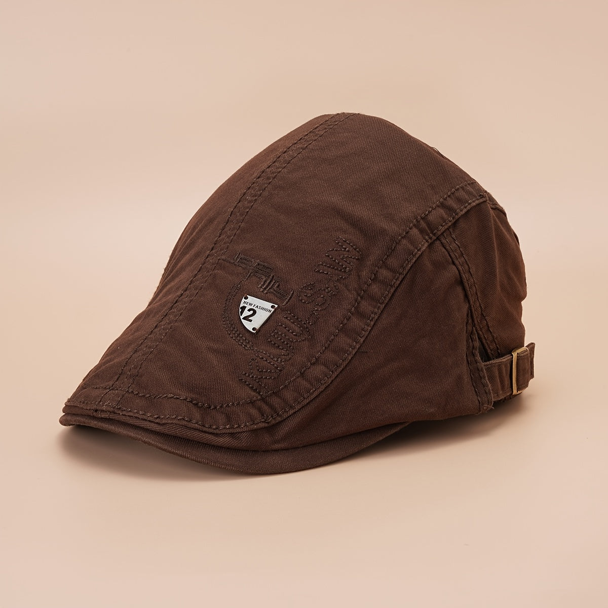 Solid Embroidery Beret Cap Lightweight Unisex Newsboy Hat