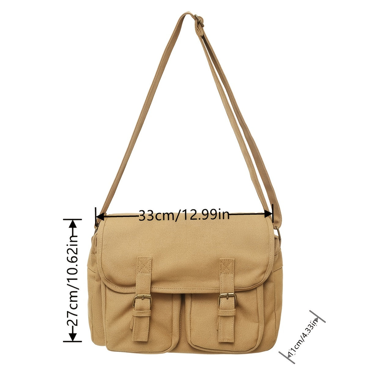 Men's Canvas Casual Messenger Bag Large Capacity Crossbody Bag