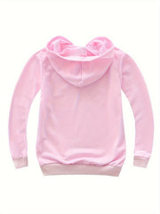 Girls Comfy 95 Cotton Cartoon Hoodie Sweatshirt For Sports Running