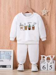 Baby Drinks Print Outfit Set
