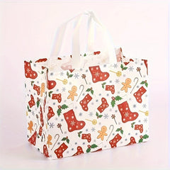 6pcs Christmas Gift Bags with Reinforced Handles Non Woven Christmas Tote Bags