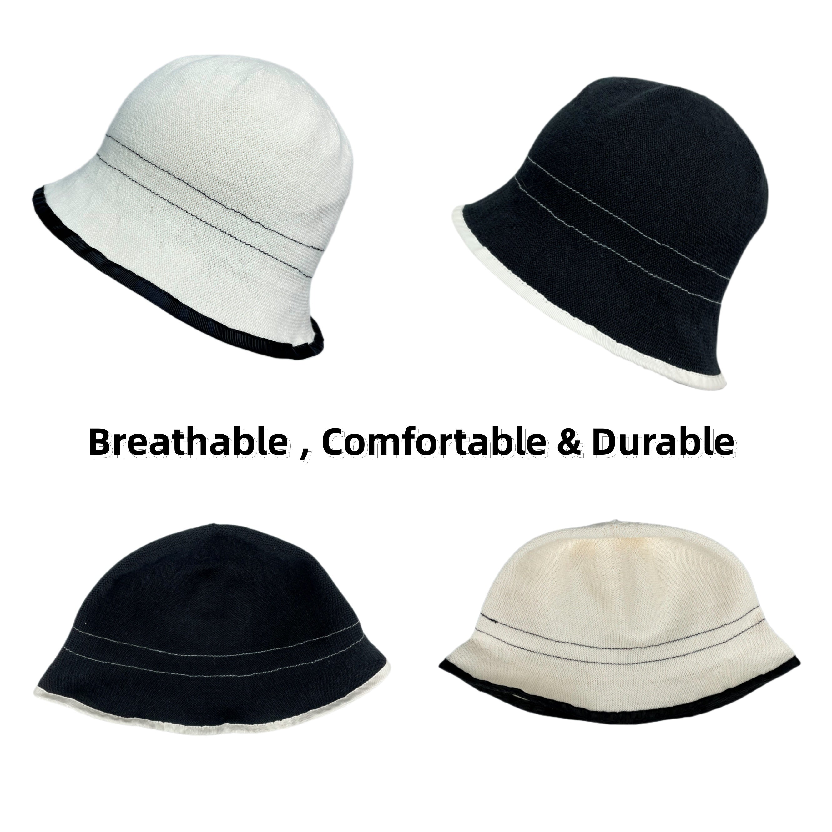 Cotton Bucket Hat Solid Sunscreen Foldable Cloche Women Outdoor