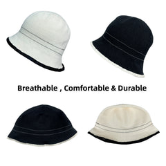 Cotton Bucket Hat Solid Sunscreen Foldable Cloche Women Outdoor