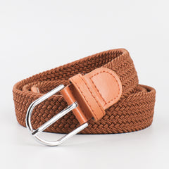 Men's Stretch Woven Braid Belt Canvas Elastic Fabric Woven Stretch Multicolored
