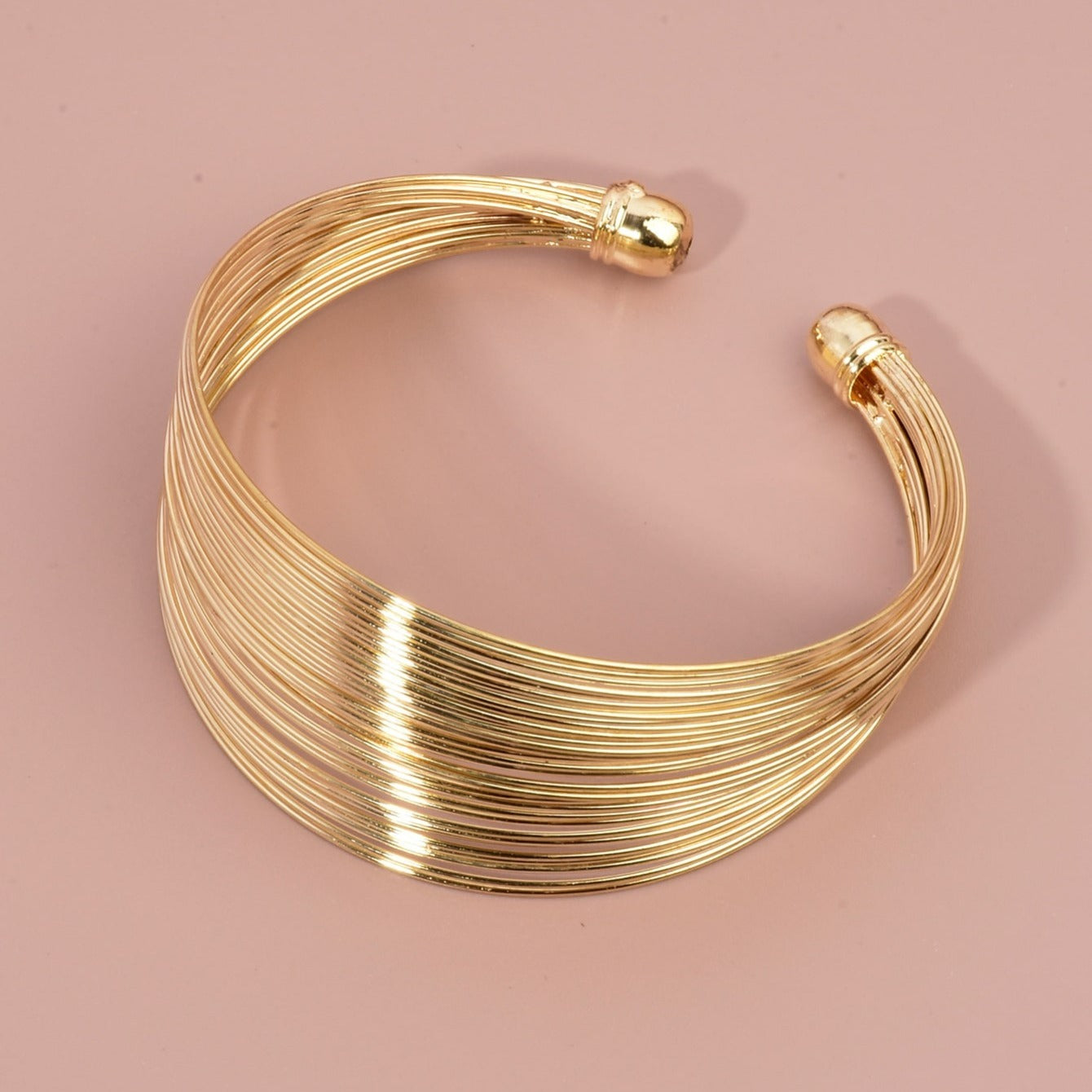 Geometric Layered Bangle Bracelet