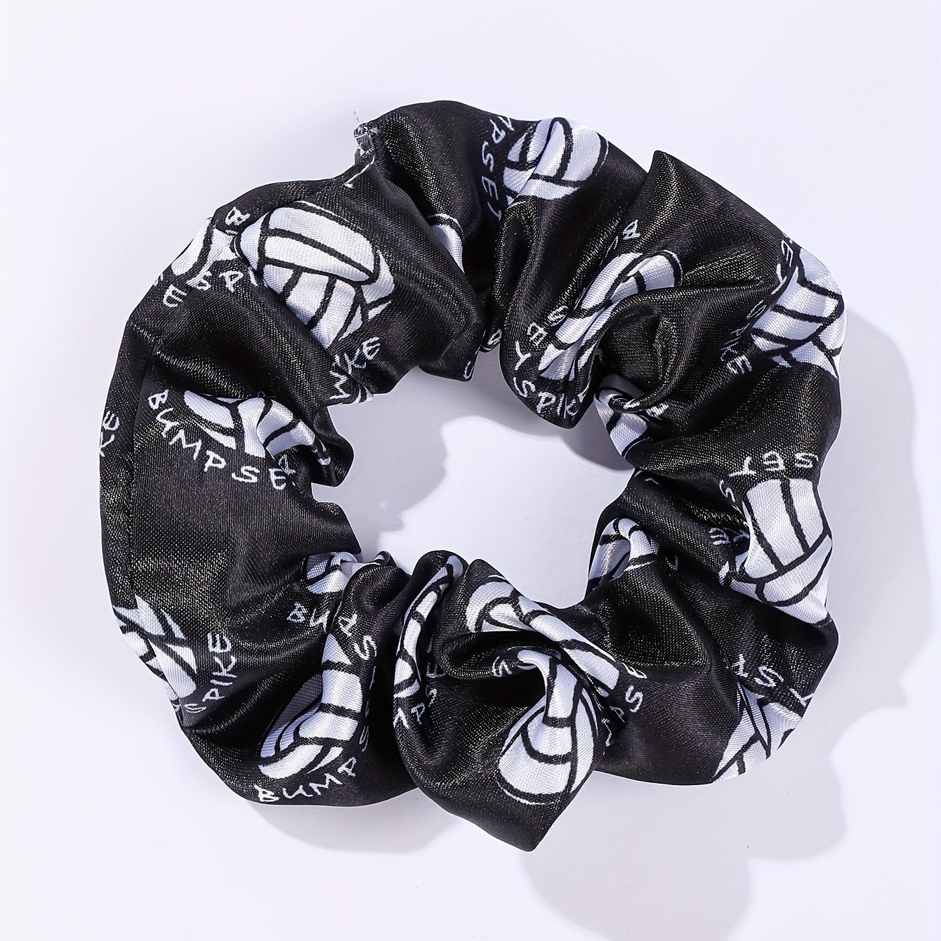 2pcs Tennis Pattern Scrunchie Hair Ties