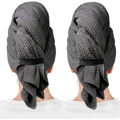 2pcs Large Microfiber Hair Towel Wrap - Absorbent Hair Drying Towel