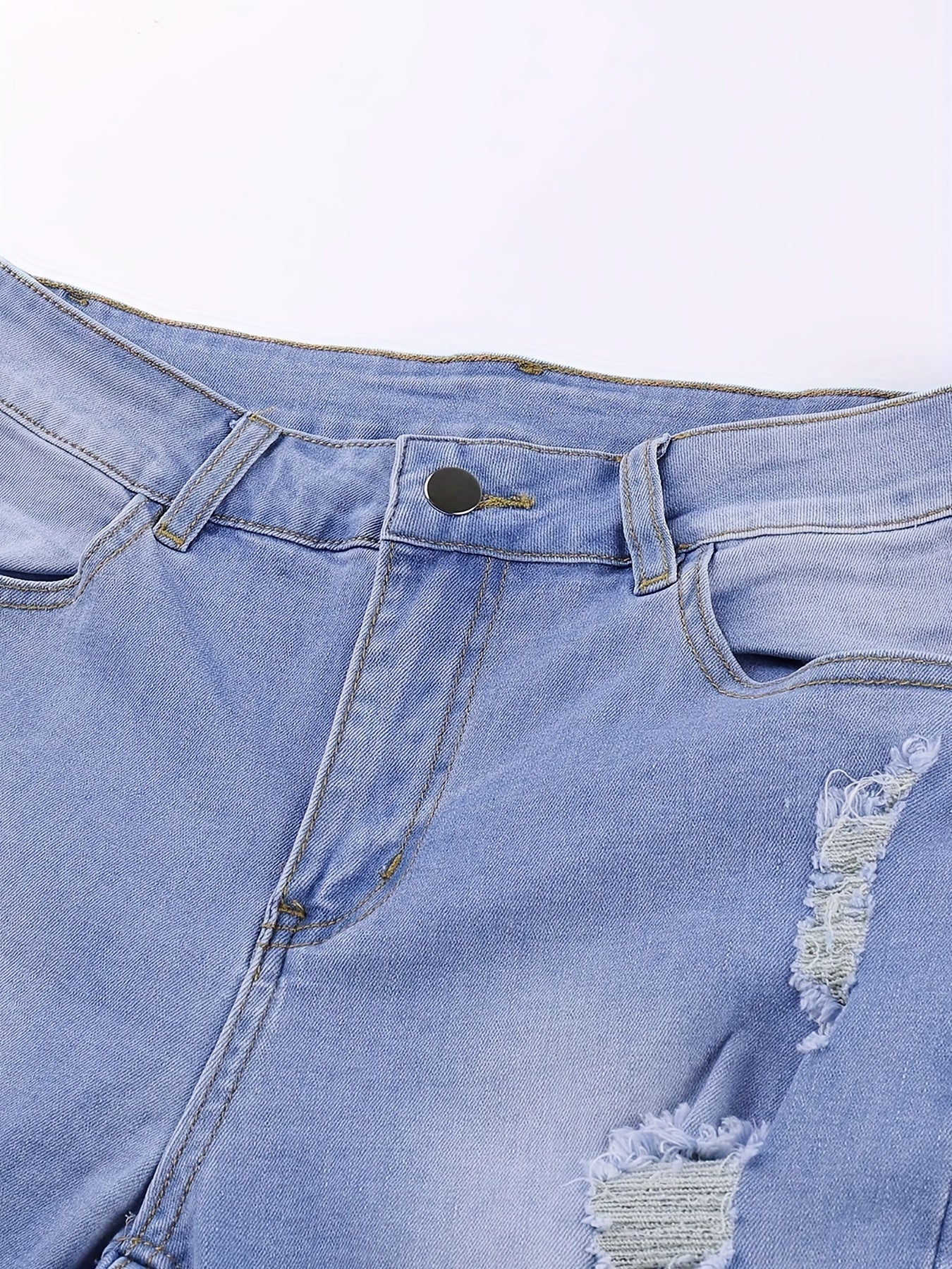  Washed Ripped High Rise Stretch Skinny Jeans