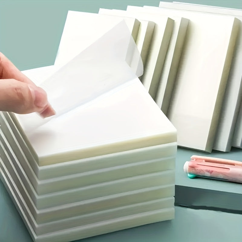 100pcs Transparent Sticky Notes Waterproof Self-adhesive Writable