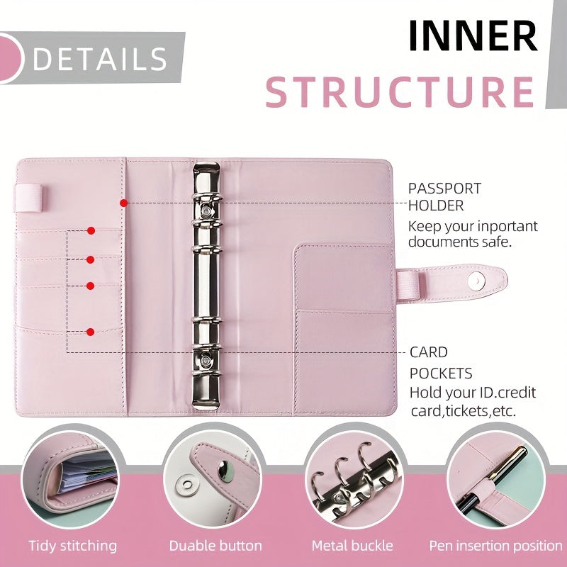 A6 Budget Book Splicing Pink
