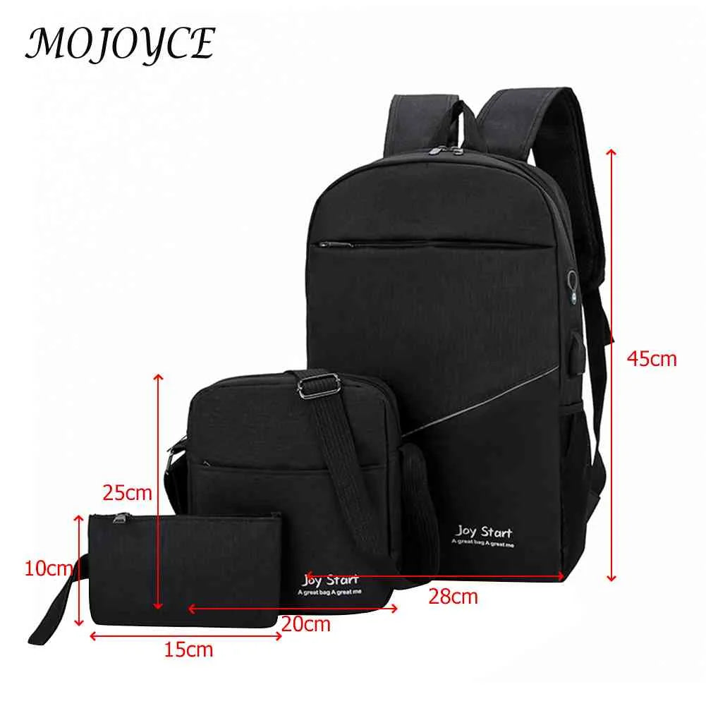 3pcs/set Men's Backpack Bag Women's Laptop Bag Schoolbag Men's Shoulder Bag Sets