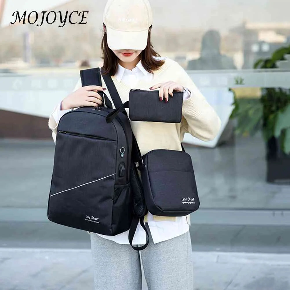 3pcs/set Men's Backpack Bag Women's Laptop Bag Schoolbag Men's Shoulder Bag Sets