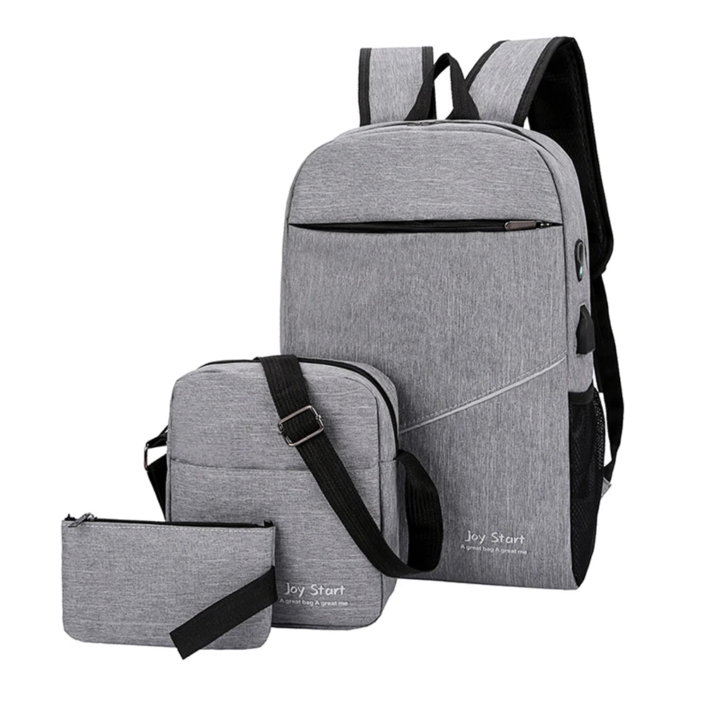 3pcs/set Nylon Backpacks Messenger Bags Unisex Travel Purse Shoulder Bag