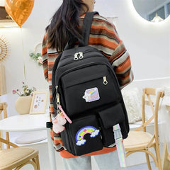 Rainbow Printing School Bags for Teen Girl Set