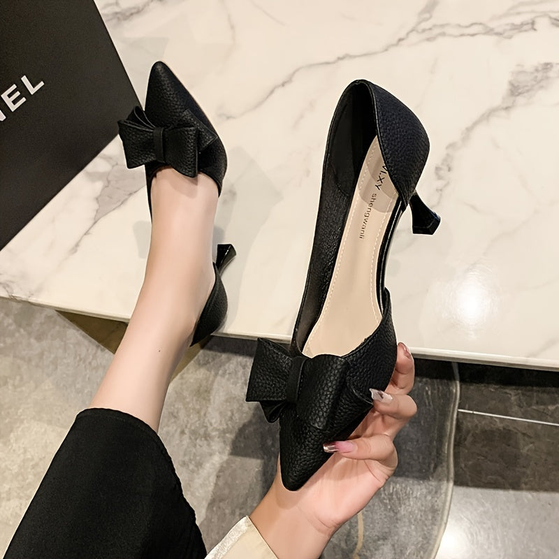 Women's Pointed Toe Bow Tie Pumps Stiletto Heels