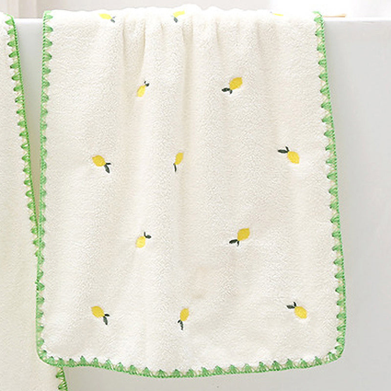 Peach Lemon Bath Towel Set Thick Absorbent No Hair Shedding