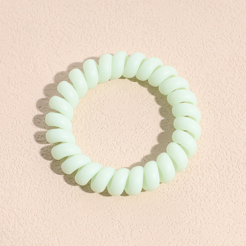 Solid Telephone Wire Scrunchie Elastic Hair Tie Accessory