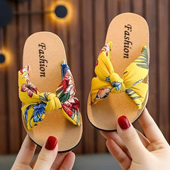 Boho Flower Print Girls Slippers Lightweight Non Slip