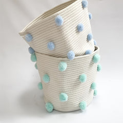 Kids' Fur Ball Storage Bucket Toy Diaper Clothes Storage Box Basket