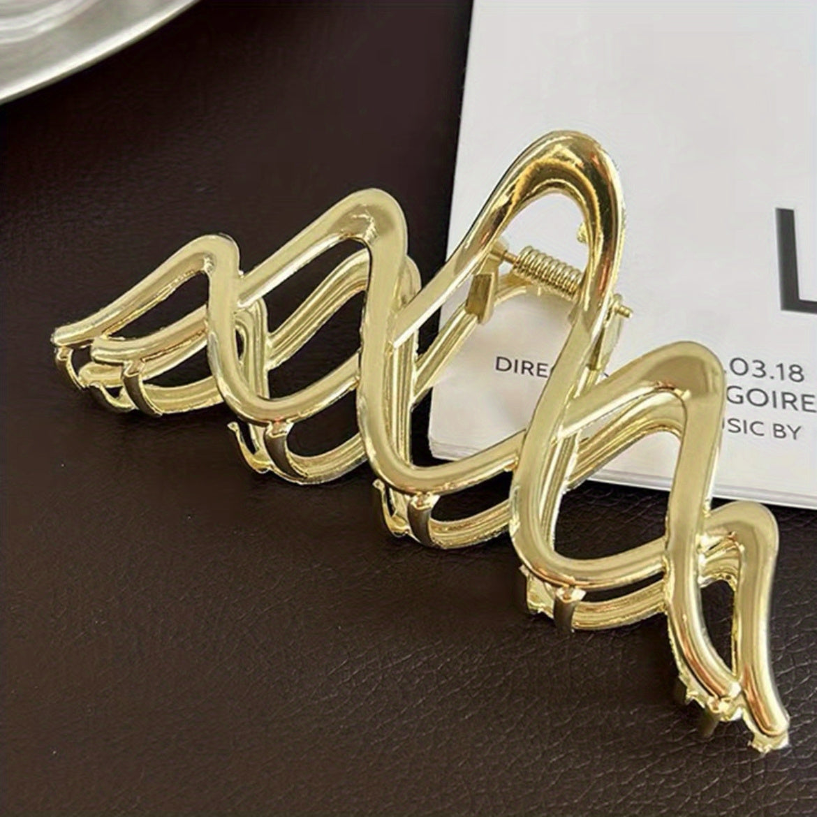 Wavy Hair Claw Clip Alloy Non Slip Strong Hold Grip Hair Jaw Clip
