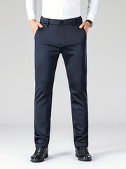 Men's Stretch Business Pants Straight Leg Wrinkle-resistant Trousers