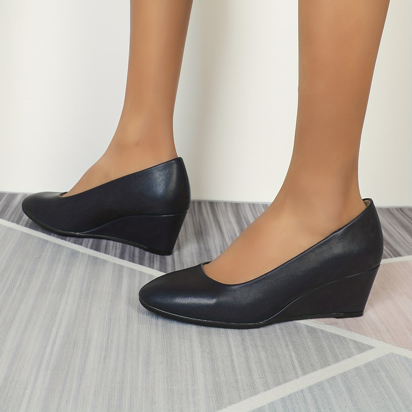 Women's Casual Wedge Heels Slip On Work Shoes Office Daily Wear