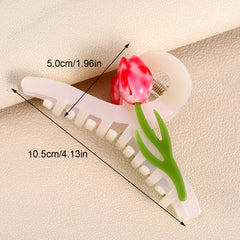 Acetate Flower Hair Claw Ponytail Holder Hair Accessories For Women Girls