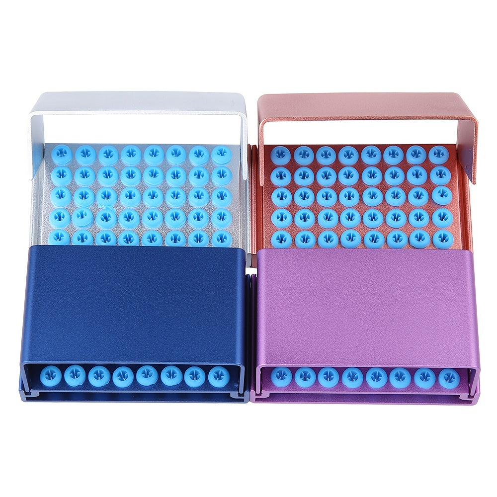 Dental Autoclavable Disinfection Box 40 Holes Aluminium Alloy Dentistry Burs