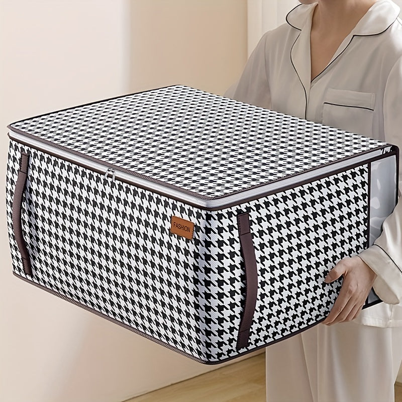 Houndstooth Clothes Storage Bag Sorting Box