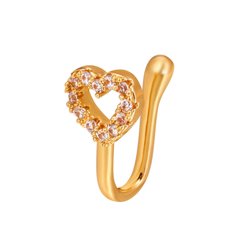 Men's Crown Shaped Nose Clip Inlaid Zircon Craft Party Gift