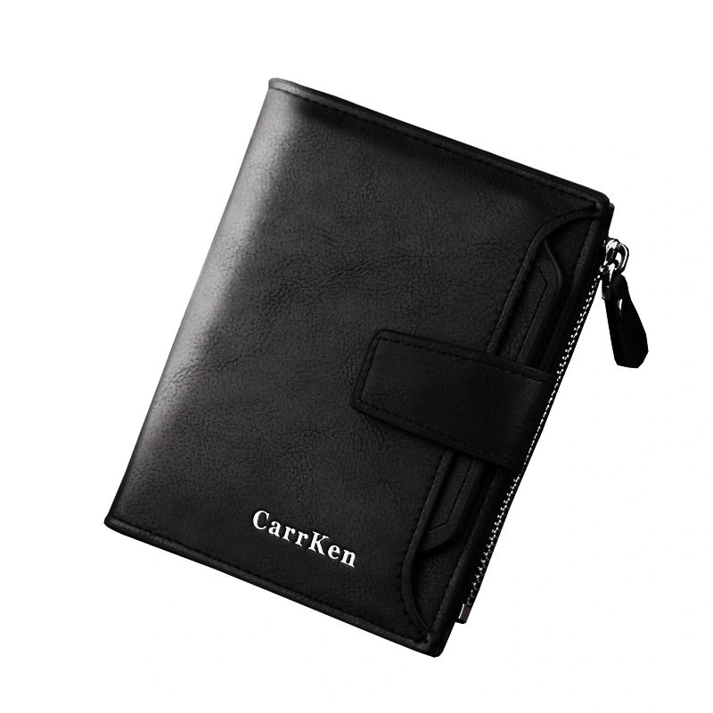 RFID Men's Leather Wallet Short Slim Money Clip