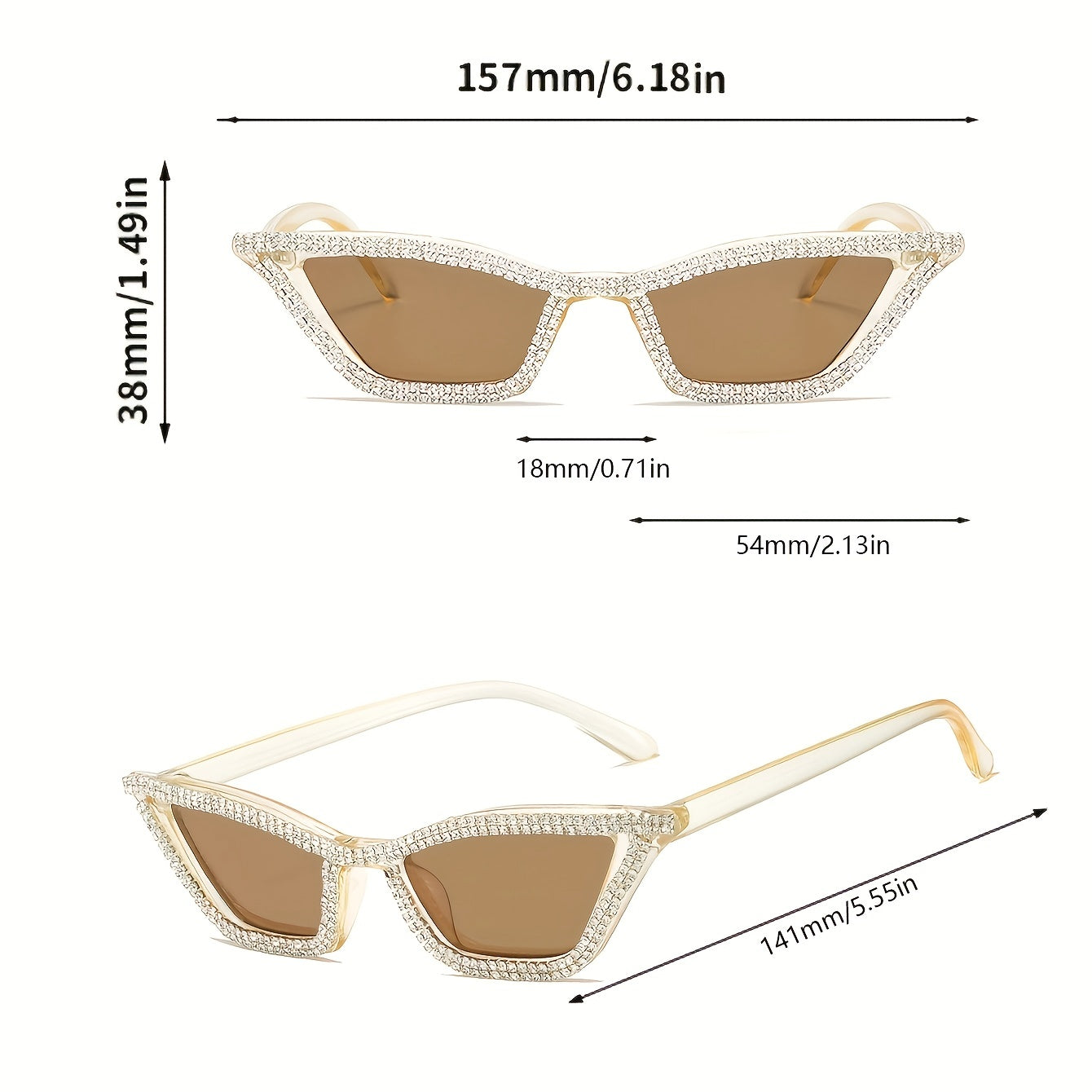 Rhinestone Cat Eye Sunglasses UV400