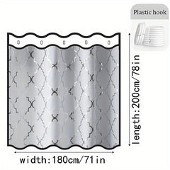 Geometric Pattern Shower Curtain Waterproof Fabric Bathroom Decor