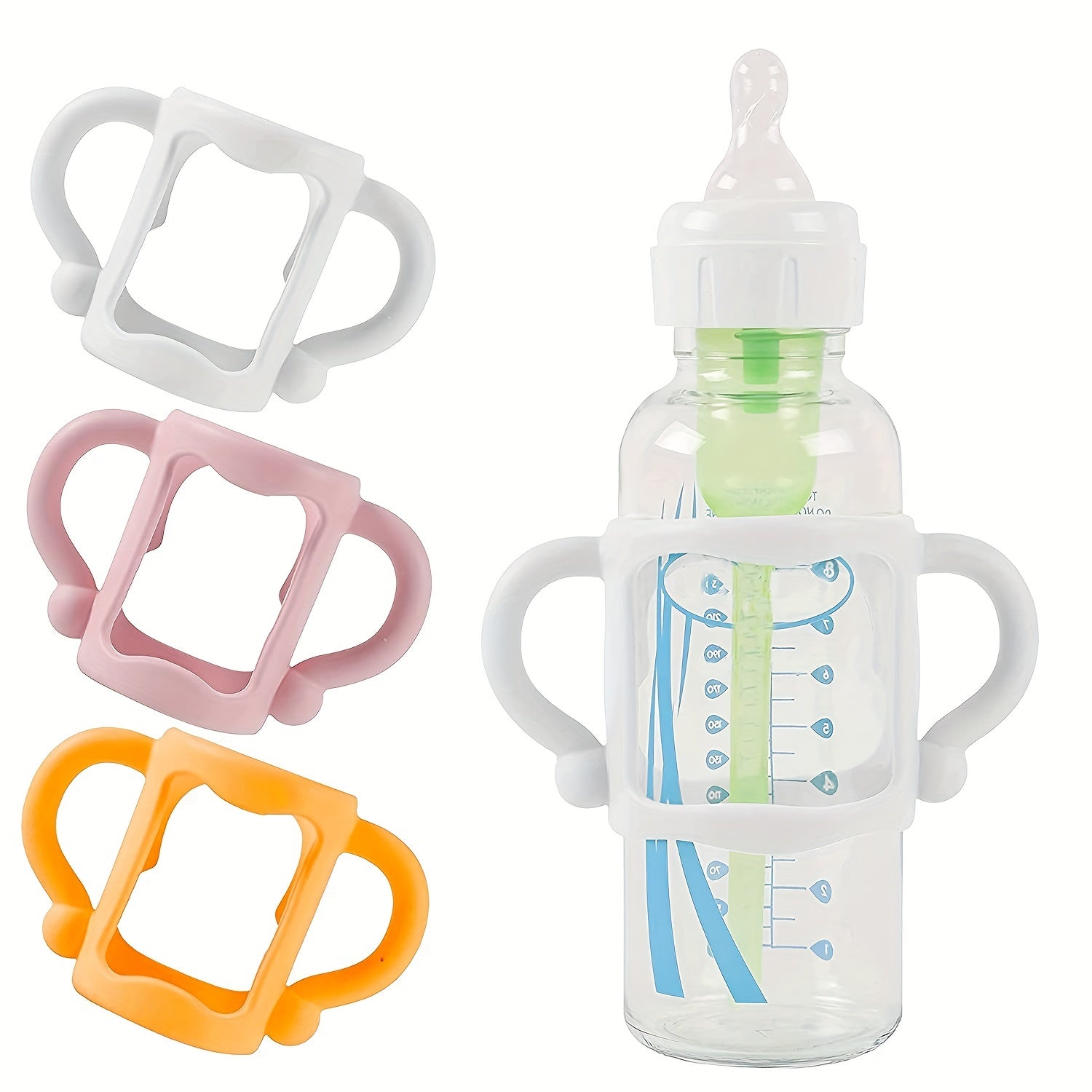 Silicone Bottle Handle for Narrow Bottles, Red/Green