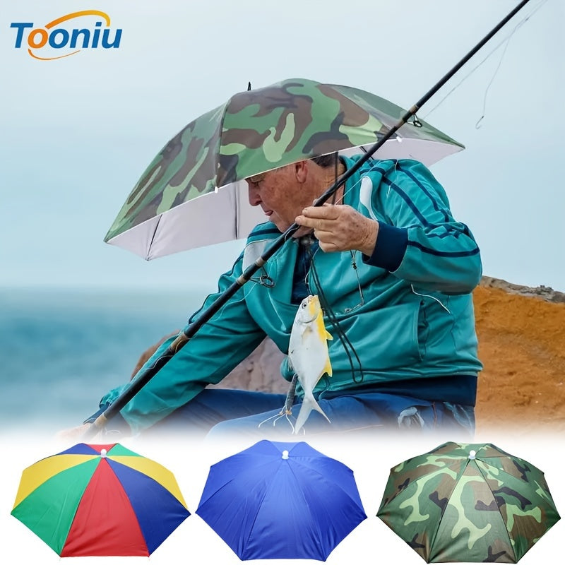 Portable Umbrella Hat Outdoor Sun Shade Waterproof Fishing Headwear