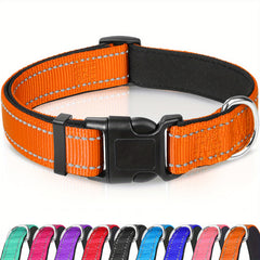 JOYTALE Reflective Dog Collar Neoprene Padded Nylon Pet Collar for Safety