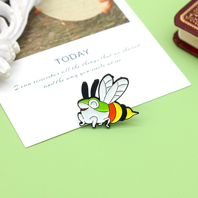Frog & Bee Pattern Combo Pin for Jackets, Shirts, Backpacks