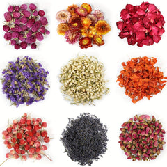 9 Bags Dried Flowers Natural DIY Candle Bath Kit Rose Petals Lavender