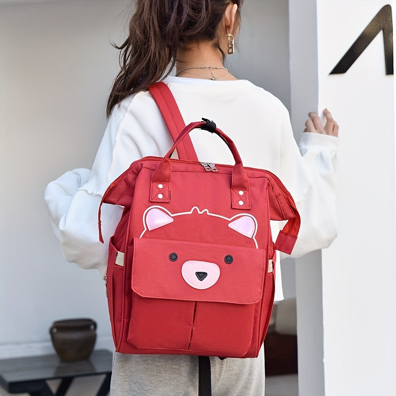 Large Capacity Cartoon Bear Diaper Backpack for Mom