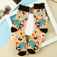 Men's Cock Print Socks Mid Tube Stockings Breathable & Comfy