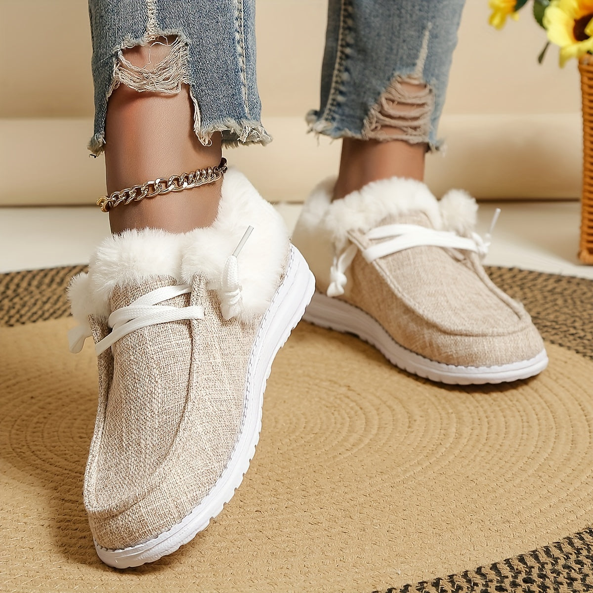 Women's Non-slip Thickened Sneakers Warm Walking Shoes
