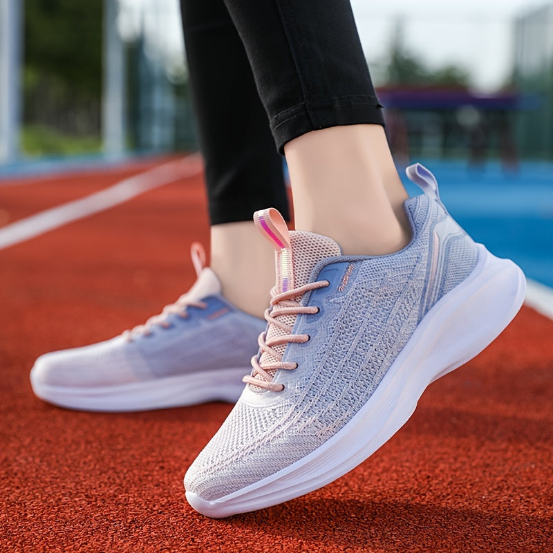 Women's Ombre Lace-up Mesh Sneakers Lightweight Athletic Shoes